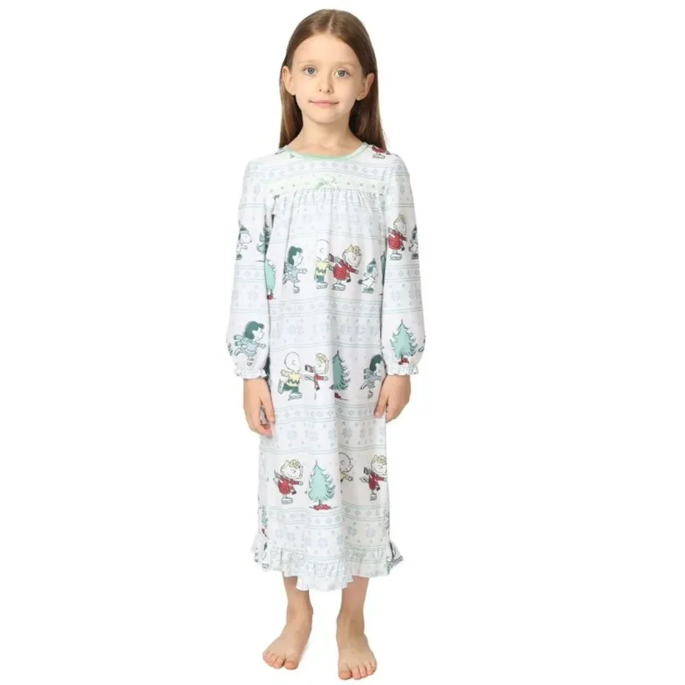 NEW Girls Sz 3 Toddler Christmas Holiday SNOOPY PEANUTS Soft Comfy Night Gown